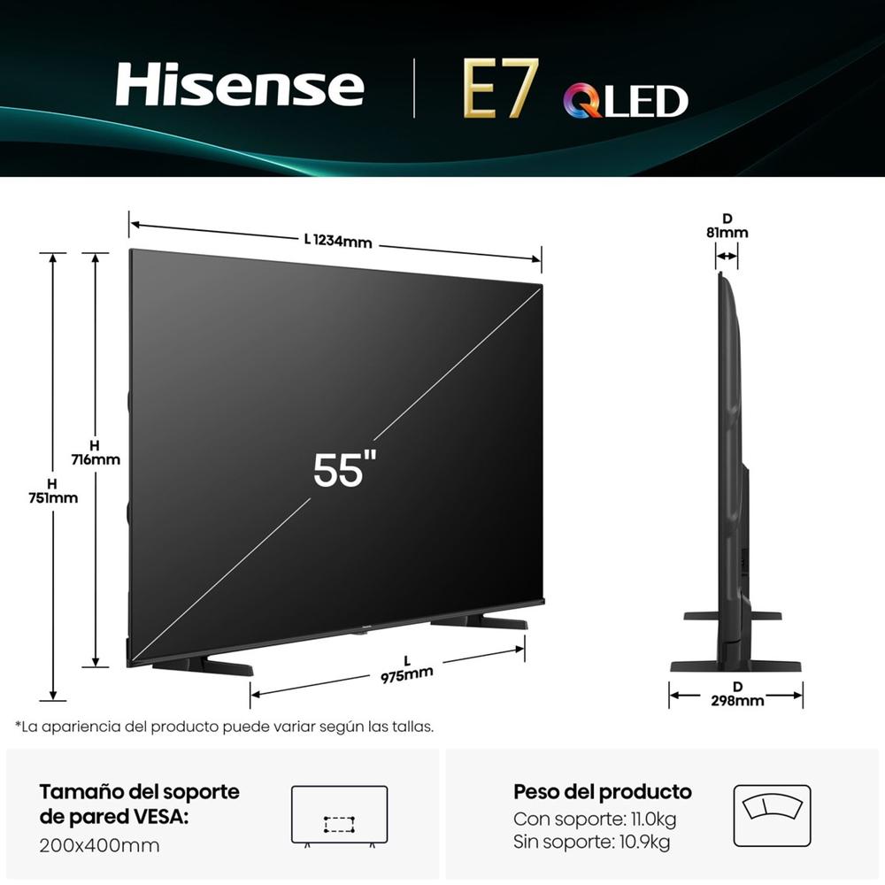 Tv hisense 55 pulgadas qled 4k uhd - Imagen 2