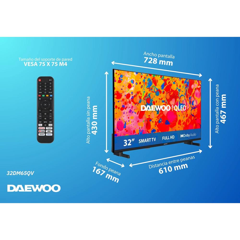 Tv daewoo 32 pulgadas qled fhd 32dm65qv - Imagen 5