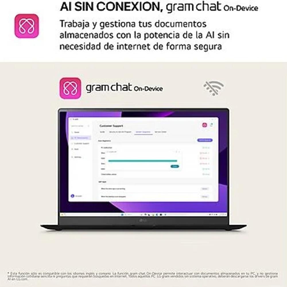 Portatil lg 15z80t - g rai5 - 340 16gb ssd - Imagen 5